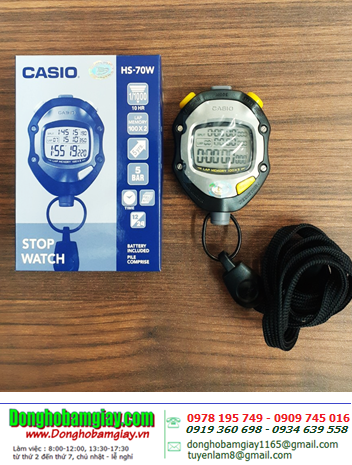 Casio HS-70W, Đồng hồ bấm giây Casio HS-70W (100laps) chính hãng _Bảo hành 1 năm